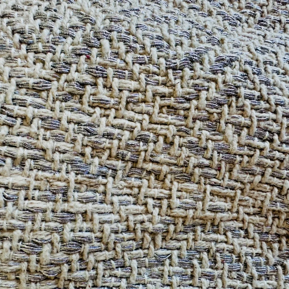 West Elm Metallic Woven Placemats Set of 4 Beige Silver 14x19